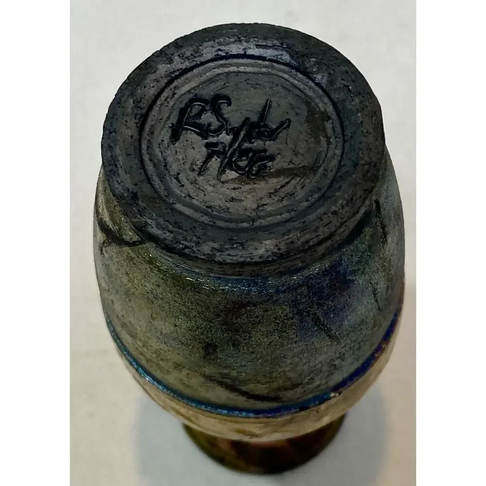 VTG Raku Art Pottery Miniature Vases Artist Signed Randy Snyder